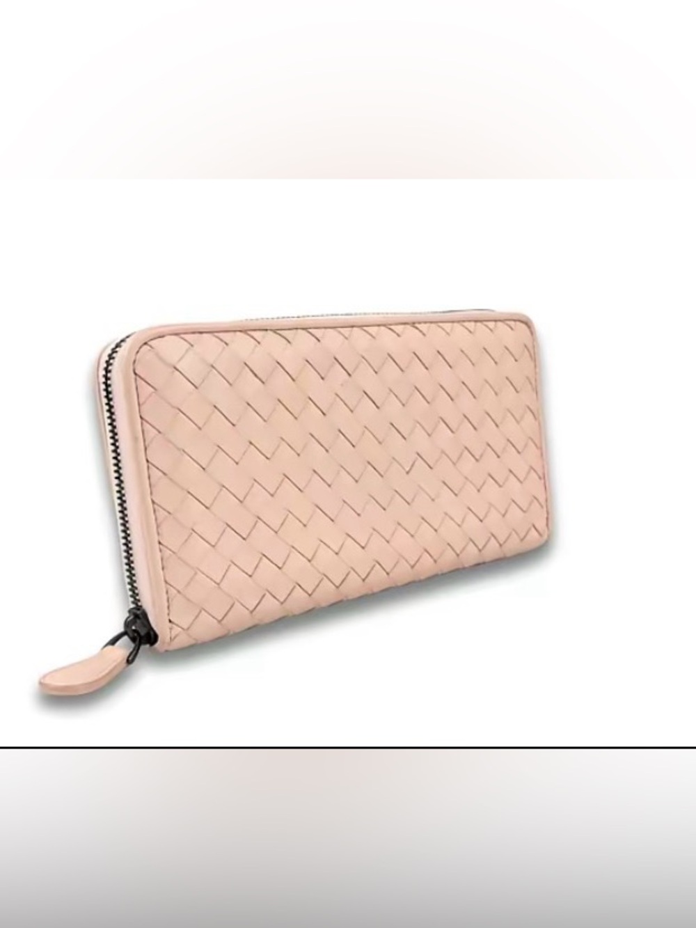 Bottega Veneta-Intrecciato Zip Around Wallet - Blush Pink